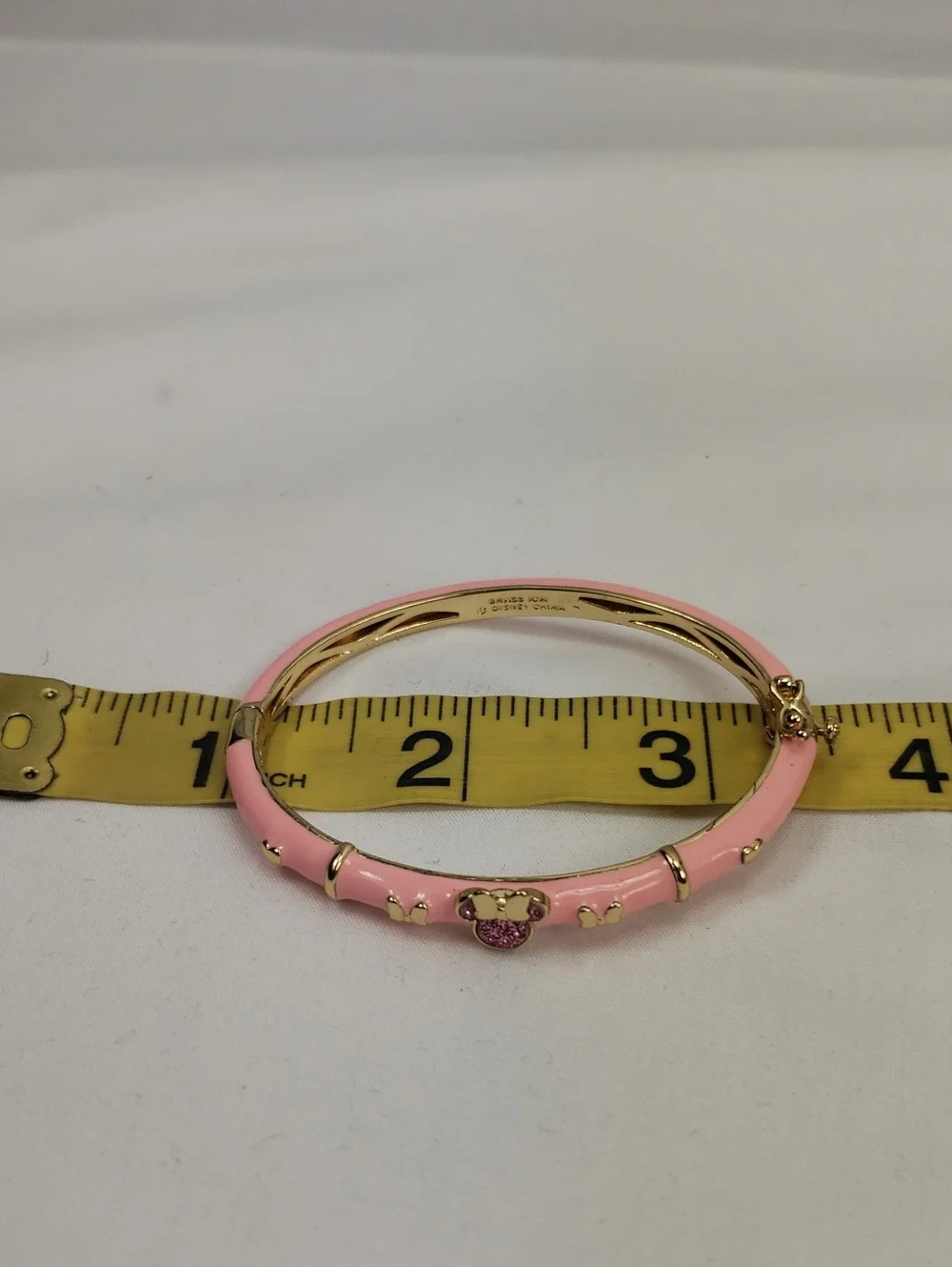 Disney Minnie Mouse Girls Pink Bangle Bracelet in Brass